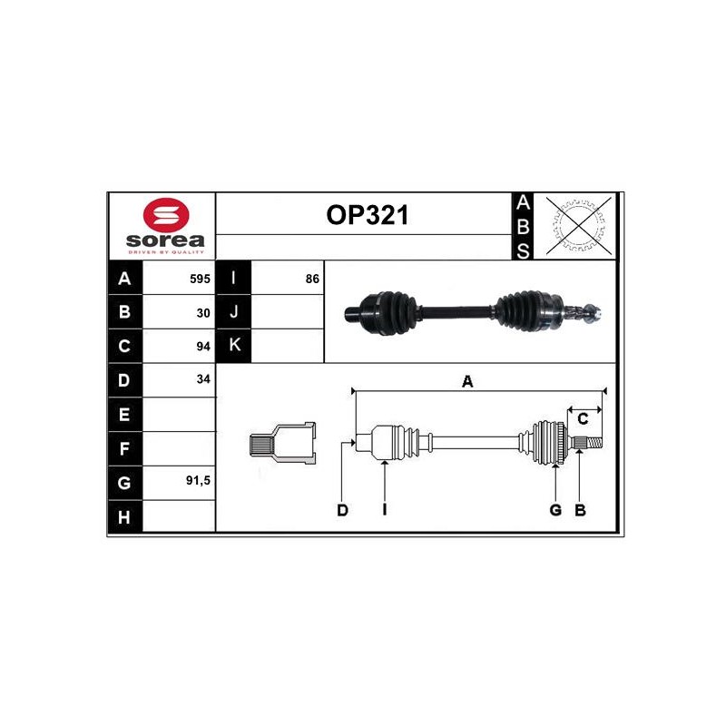 Cardan Arbre de Transmission Avant Droit Pour Opel Astra H Zafira B Family