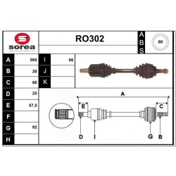 Cardan Arbre de Transmission avant Gauche Pour Land Rover Freelander Soft Top