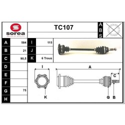 Cardan Arbre de Transmission Avant Pour Citroën Visa 3274455 95582400