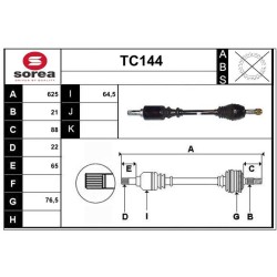 Cardan Arbre de Transmission avant Gauche Pour Peugeot 106 II Citroën Saxo