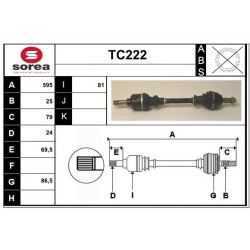 Cardan Arbre de Transmission avant Gauche Pour Citroën ZX