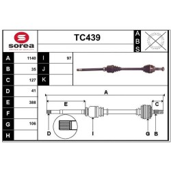 Cardan Arbre de Transmission Avant Droit Pour Peugeot Fiat Citroën 1607113480