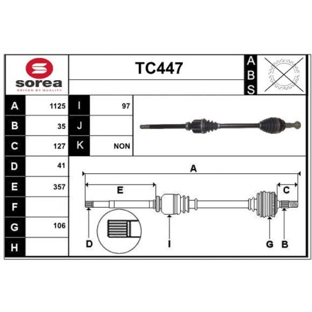 Cardan Arbre de Transmission Pour Citroën Jumper