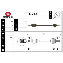 Cardan Arbre de Transmission Avant Droit Pour Toyota Carina E II 4341020432