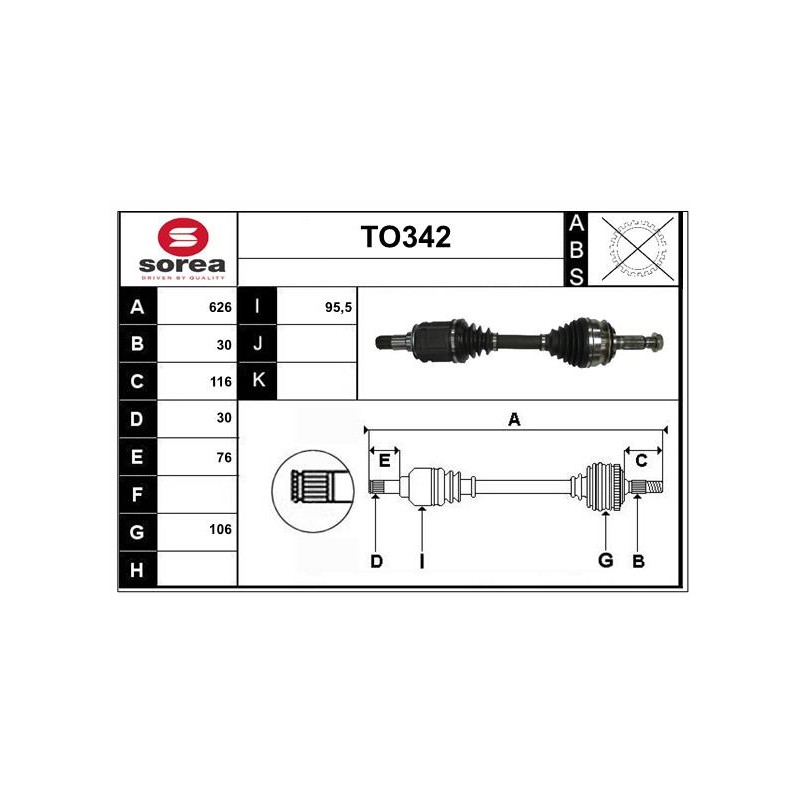Cardan Arbre de Transmission Pour Toyota Hilux VII 434300K020 434300K022