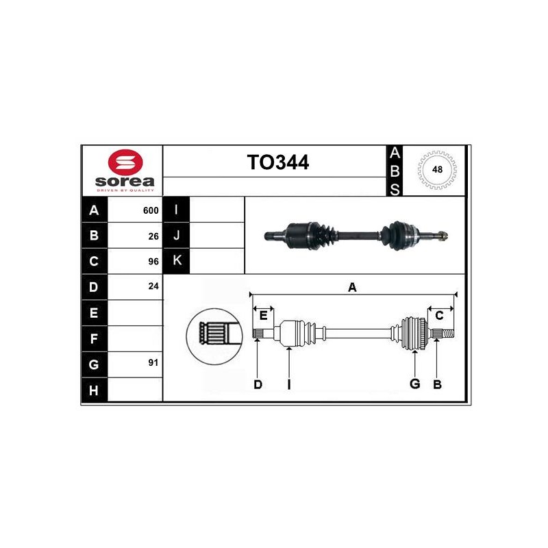 Cardan Arbre de Transmission Pour Toyota Avensis 4342005380 4345005380