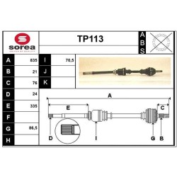 Cardan Arbre de Transmission Avant Droit Pour Peugeot 205 - I II 32725K
