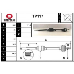 Cardan Arbre de Transmission Avant Droit Pour Peugeot 205 - I II