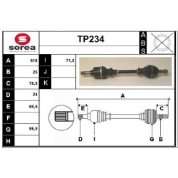 Cardan Arbre de Transmission avant Gauche Pour Peugeot 306 405 II