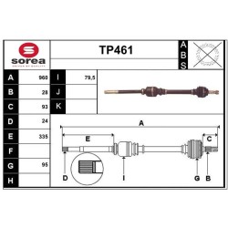 Cardan Arbre de Transmission Avant Droit Pour Peugeot Fiat Toyota Citroën Jumpy