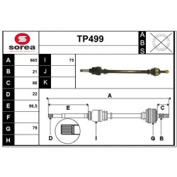 Cardan Arbre de Transmission Avant Droit Pour Peugeot 207 Citroën DS 1607237180