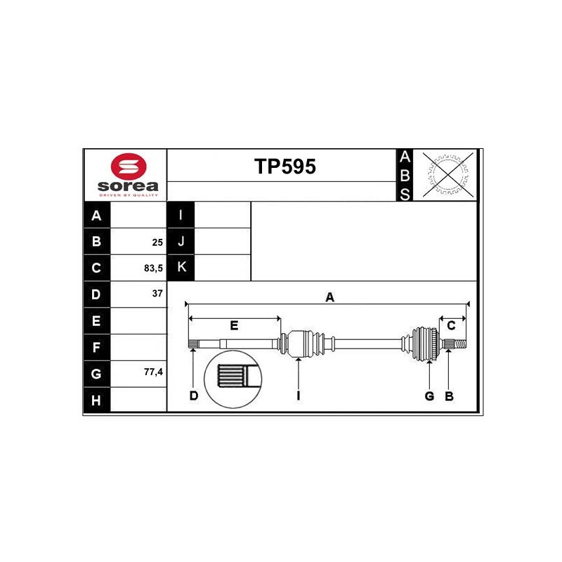 Cardan Arbre de Transmission Pour Peugeot 2008 II DS DS3 Crossback