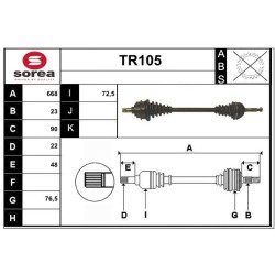 Cardan Arbre de Transmission Avant Pour Renault 4 5 6 Rodeo 7700655121