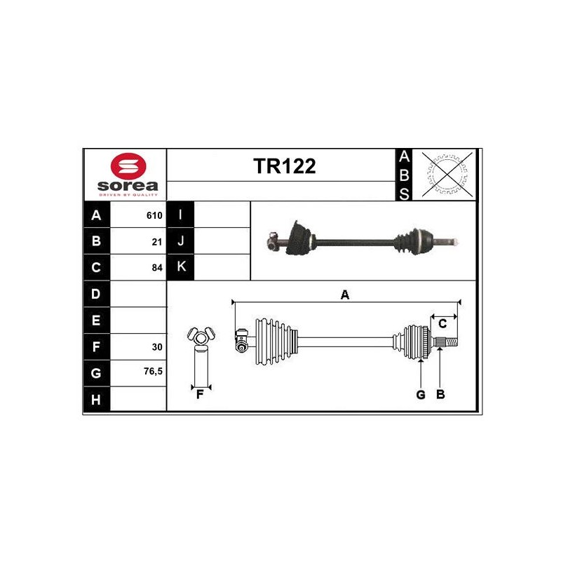 Cardan Arbre de Transmission avant Gauche Pour Renault Clio I 7700860491