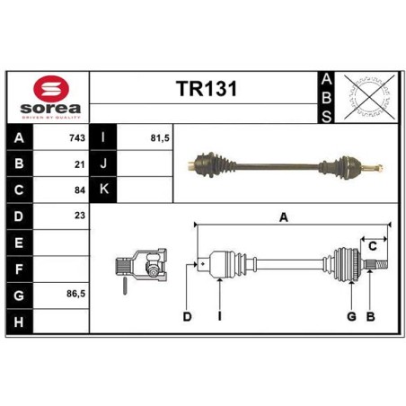 Cardan Arbre de Transmission Avant Droit Pour Renault Twingo I 7700104632