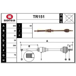 Cardan Arbre de Transmission Avant Droit Pour Renault Clio III Modus 7711368368