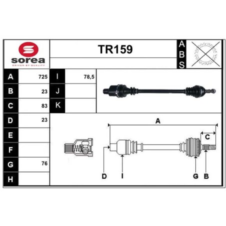 Cardan Arbre de Transmission Avant Droit Pour Renault Twingo II 8200684084