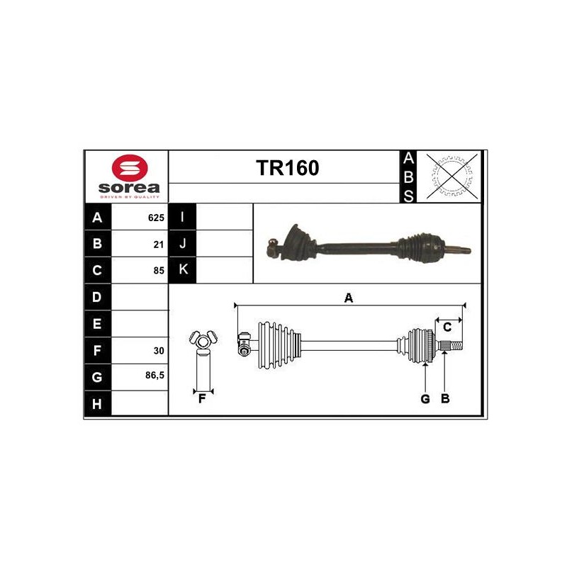 Cardan Arbre de Transmission avant Gauche Pour Renault Clio II Kangoo 7700109214