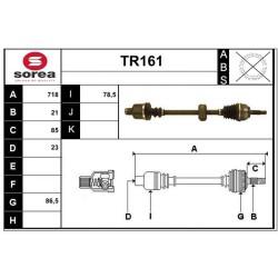 Cardan Arbre de Transmission Avant Droit Pour Renault Clio II Kangoo 7700108321