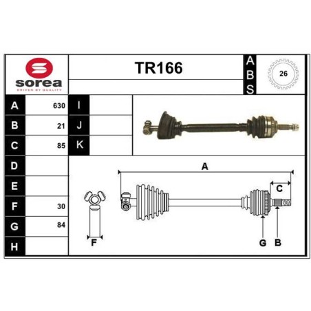 Cardan Arbre de Transmission avant Gauche Pour Renault Clio II Kangoo 7700115011