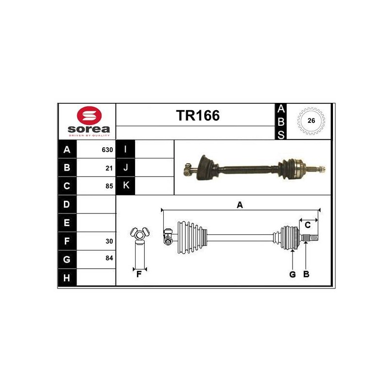 Cardan Arbre de Transmission avant Gauche Pour Renault Clio II Kangoo 7700115011