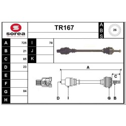 Cardan Arbre de Transmission Avant Droit Pour Renault Clio II Kangoo 7701352774
