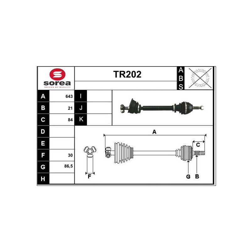 Cardan Arbre de Transmission avant Gauche Pour Renault 9 11 7700755302