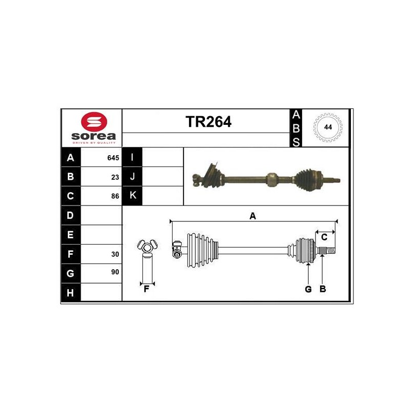 Cardan Arbre de Transmission avant Gauche Pour Renault Megane I 7701352414