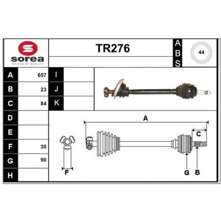 Cardan Arbre de Transmission avant Gauche Pour Renault Megane I 8200064731