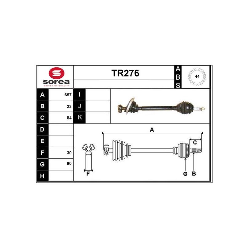 Cardan Arbre de Transmission avant Gauche Pour Renault Megane I 8200064731