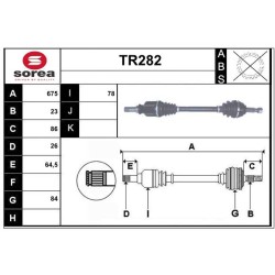 Cardan Arbre de Transmission avant Gauche Pour Renault Megane II 8200511122