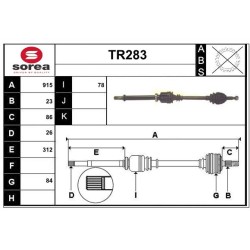 Cardan Arbre de Transmission Avant Droit Pour Renault Megane II 8200613827