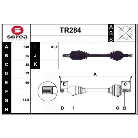 Cardan Arbre de Transmission avant Gauche Pour Renault III 7711135420 8200198016