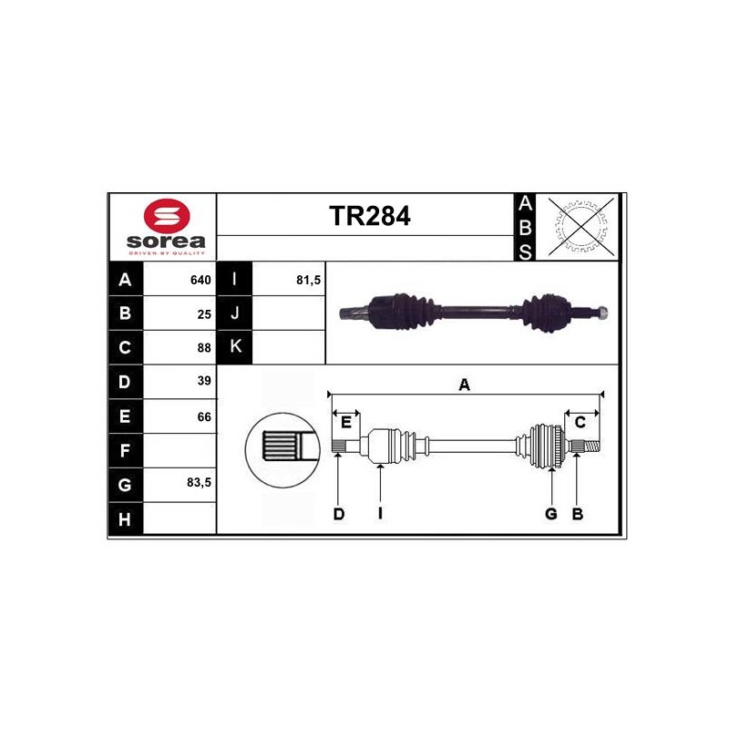 Cardan Arbre de Transmission avant Gauche Pour Renault III 7711135420 8200198016