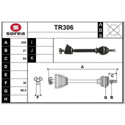 Cardan Arbre de Transmission avant Gauche Pour Renault 21 7700109023 7700743081