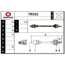 Cardan Arbre de Transmission Avant Droit Pour Renault Laguna I 7711135197