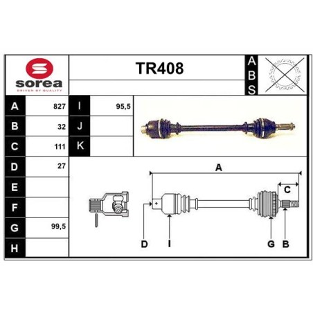 Cardan Arbre de Transmission Avant Pour Renault Master I 7700724142 7700857369