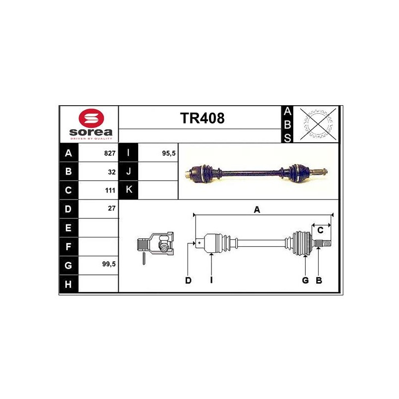Cardan Arbre de Transmission Avant Pour Renault Master I 7700724142 7700857369
