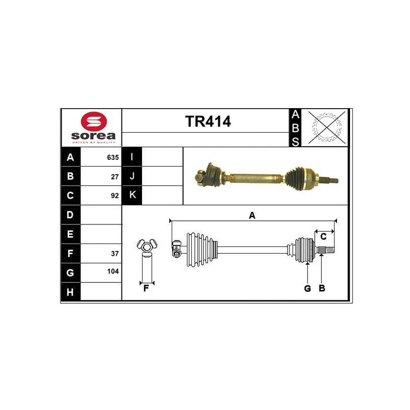Cardan Arbre de Transmission avant Gauche Pour Renault Trafic II Opel Vivaro A