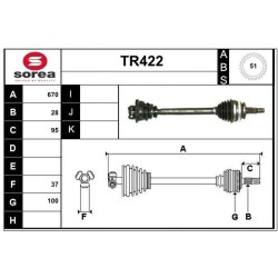 Cardan Arbre de Transmission avant Gauche Pour Renault Opel Nissan Vauxhall