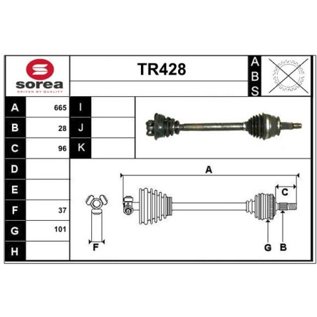 Cardan Arbre de Transmission avant Gauche Pour Renault Opel Nissan Vauxhall