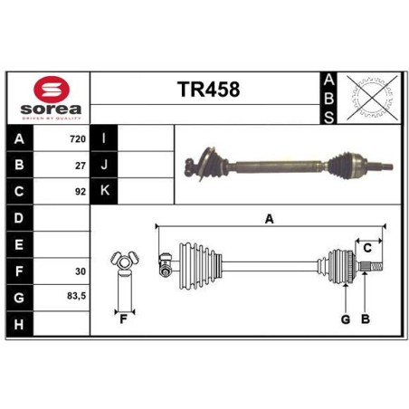 Cardan Arbre de Transmission avant Gauche Pour Renault Laguna II 8200405334