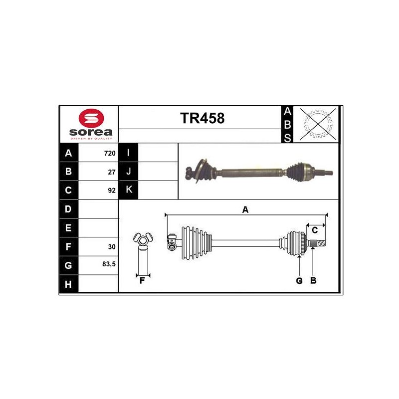 Cardan Arbre de Transmission avant Gauche Pour Renault Laguna II 8200405334