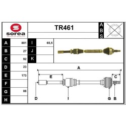 Cardan Arbre de Transmission Avant Droit Pour Renault Laguna II 7711134780
