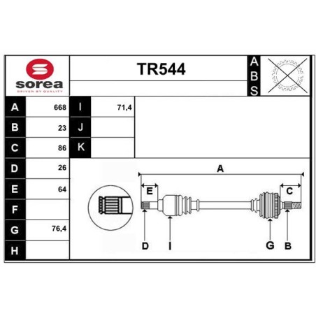 Cardan Arbre de Transmission avant Gauche Pour Renault Clio IV 391019516R