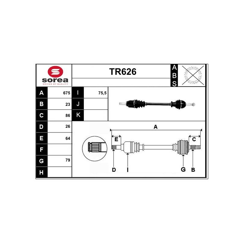 Cardan Arbre de Transmission Pour Renault Kangoo 391012403R 391017093R