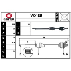 Cardan Arbre de Transmission Avant Droit Pour Volvo C30 C70 II S40 V50 36000555