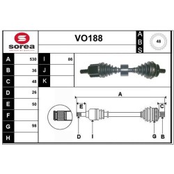 Cardan Arbre de Transmission Pour Volvo S60 I S80 V70 II 36000521 8252037