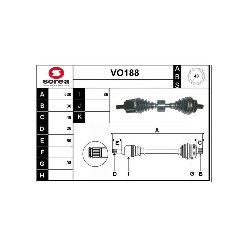 Cardan Arbre de Transmission Pour Volvo S60 I S80 V70 II 36000521 8252037