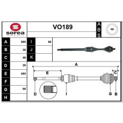 Cardan Arbre de Transmission Pour Volvo S60 I S80 V70 II 8252046 8252052 8252575